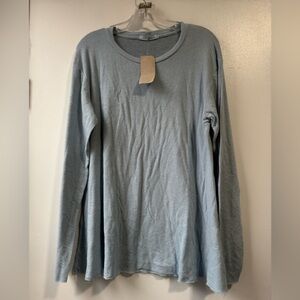New Cut Loose Swing Women’s Light Blue Long Sleeve Top Sz L